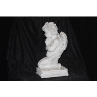 thumb-Betonnen beeld engeltje met gevouwen handen op Statenbijbel voor huis, tuin of graf-2