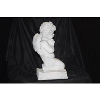 thumb-Betonnen beeld engeltje met gevouwen handen op Statenbijbel voor huis, tuin of graf-3