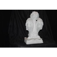 thumb-Betonnen beeld engeltje met gevouwen handen op Statenbijbel voor huis, tuin of graf-4