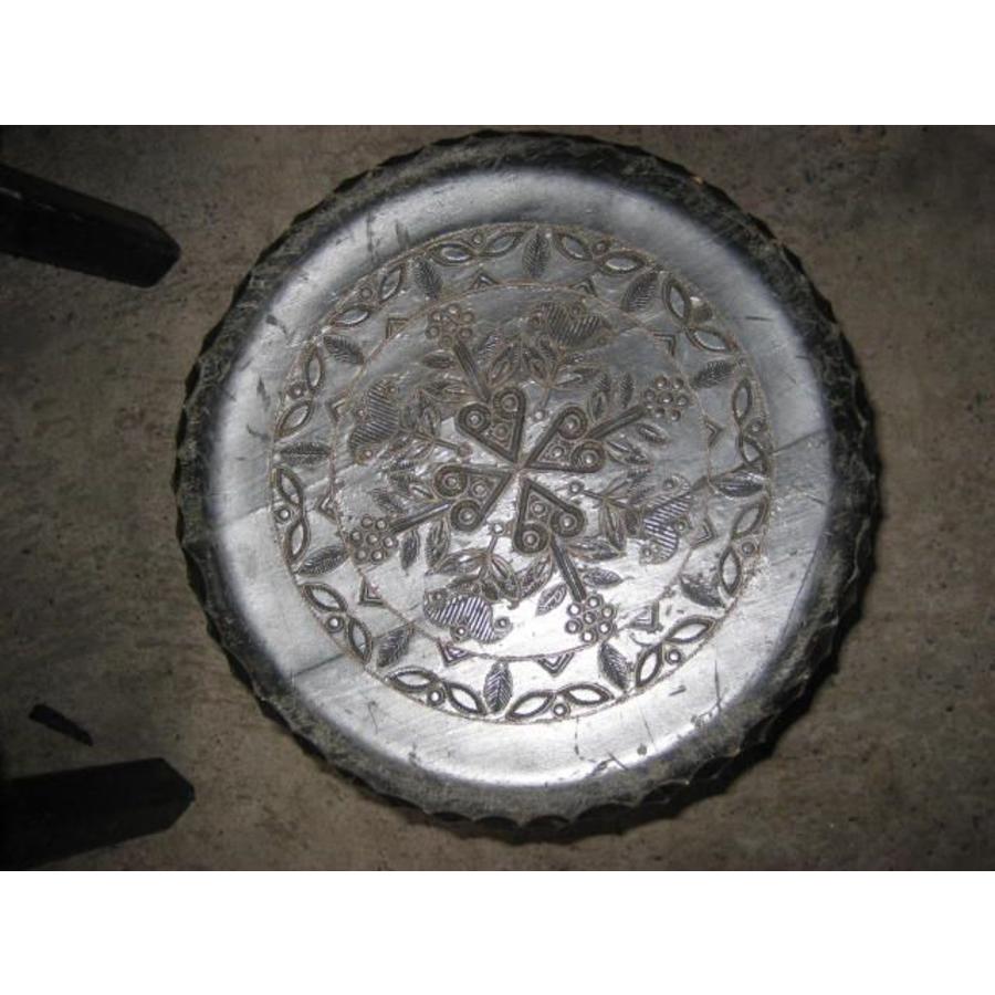 Vintage kinder zithoekje van tropisch hout met roodkoperen versieringen-2