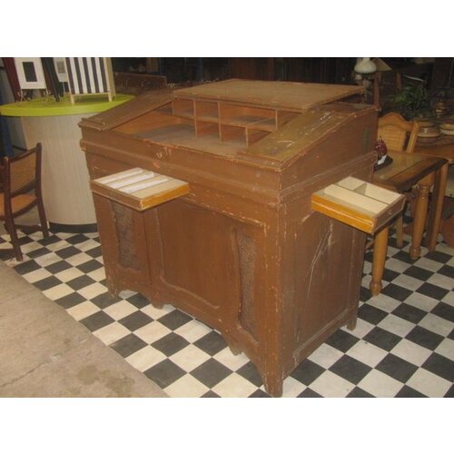 Antiek sta-bureau van grenenhout 