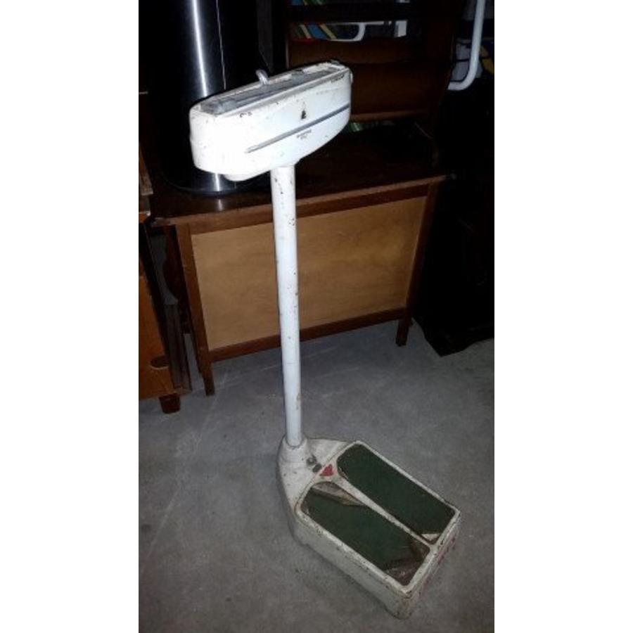 Vintage weegschaal van Mikro Deft met metalen behuizing-2