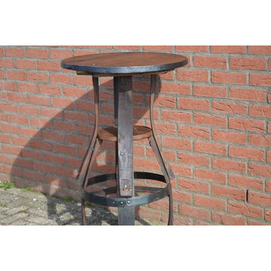 Bistro sta tafel met 4 krukken van oude wijnvaten – handgemaakt en robuust-9