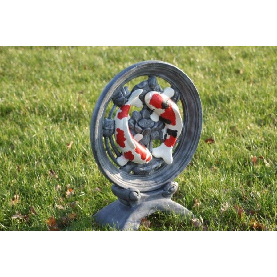 Koi-wiel yin yang van beton – Decoratief beeld-2