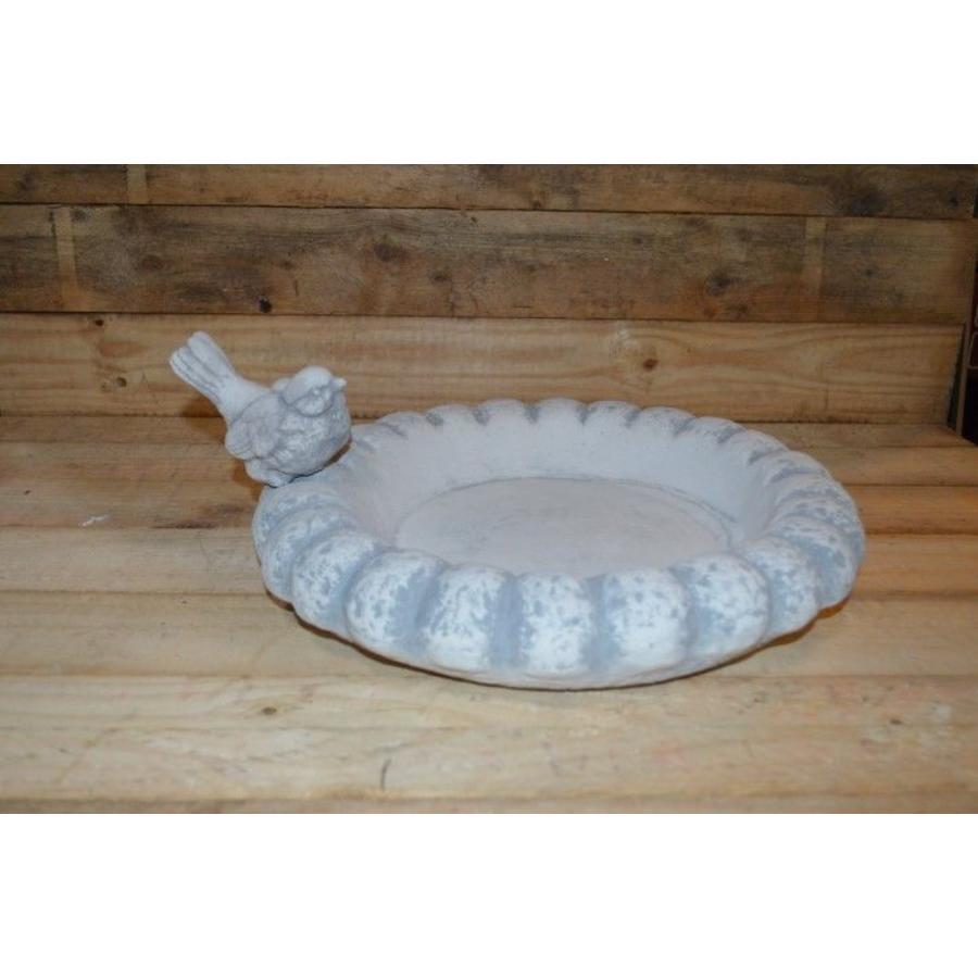 Waterschaal van beton voor vogels en insecten – Tuinbeeld-2