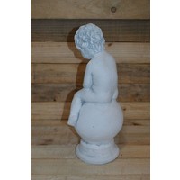 thumb-Betonnen beeld van een slapend kindje op een bol, geschikt voor binnen en buiten-3
