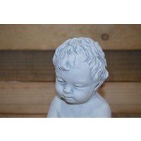 thumb-Betonnen beeld van een slapend kindje op een bol, geschikt voor binnen en buiten-4