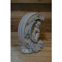 thumb-Betonnen beeld van een engel zittend op een halve maan, geschikt voor binnen en buiten-3