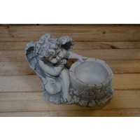 thumb-Betonnen beeld van een engel bij een wensput, geschikt voor binnen en buiten-1