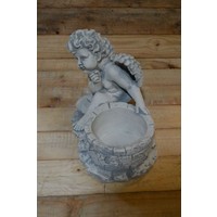 thumb-Betonnen beeld van een engel bij een wensput, geschikt voor binnen en buiten-2