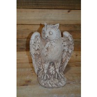 thumb-Betonnen beeld oehoe uil op boomstronk voor tuin of balkon-1