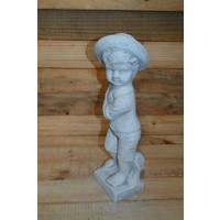 thumb-Betonnen beeld jongetje met strohoed voor tuin of vensterbank-2