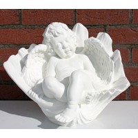 thumb-Kunststof cherubijn engel in bloemkelk van polyester-1