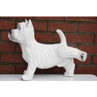 Kunststof hond terriër als tuin- of kamerdecoratie