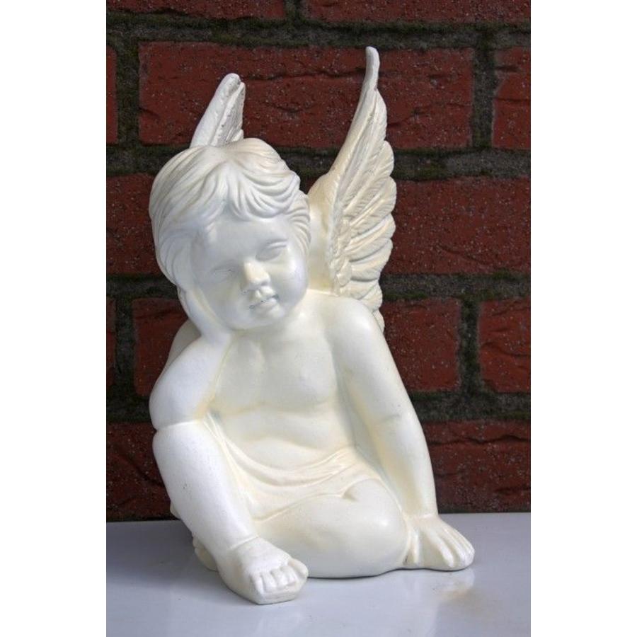 Polyester engel zittend – Decoratief beeld voor huis, tuin of graf-1