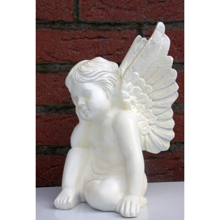Polyester engel zittend – Decoratief beeld voor huis, tuin of graf-3