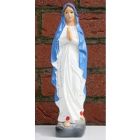 thumb-Polyester Madonna met gevouwen handen – Religieus beeld met heldere kleuren-1