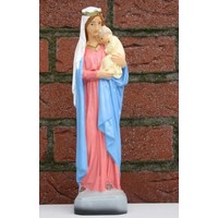 thumb-Polyester Madonna met kind – Kleurrijk religieus beeld voor binnen en buiten-1