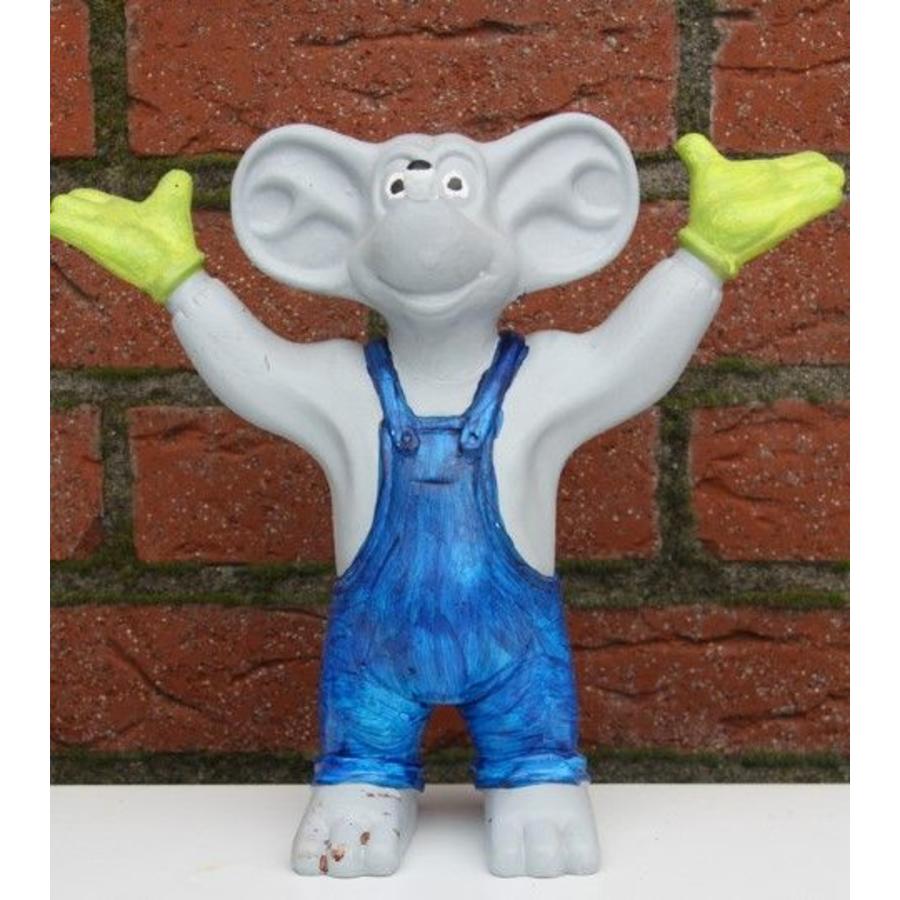 Polyester muis in blauwe tuinbroek – Ludiek decoratie beeldje-1