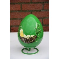 Polyester groen ei – Handbeschilderde decoratie groot