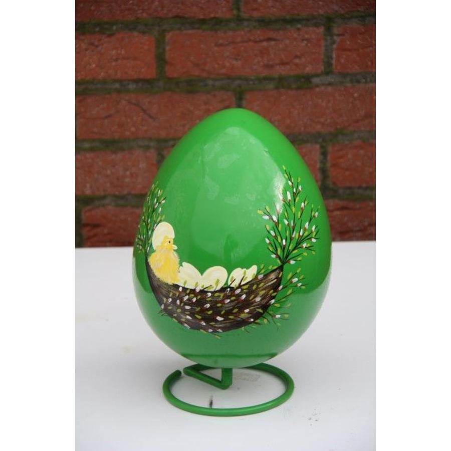 Polyester groen ei – Handbeschilderde decoratie groot-1