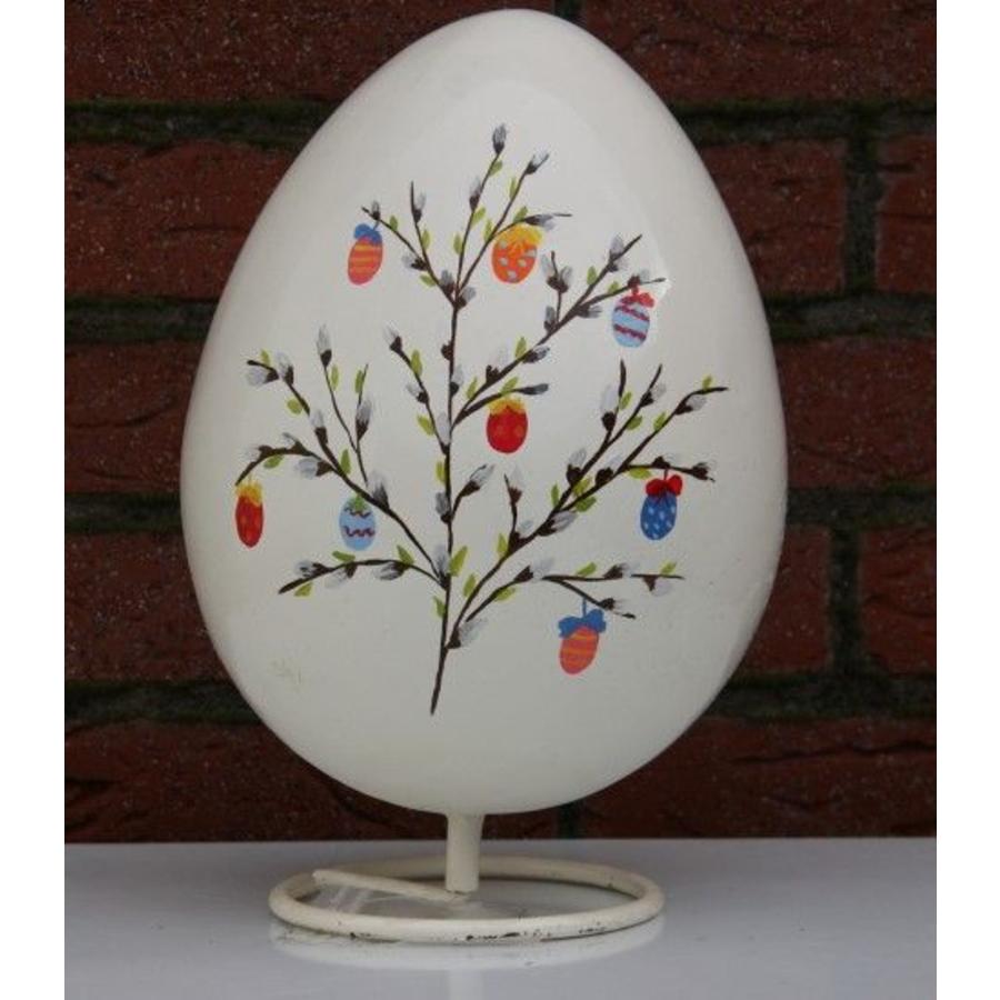 Polyester wit ei – Handbeschilderde decoratie groot-1