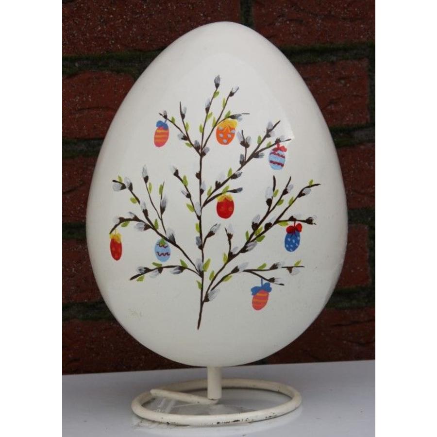 Polyester wit ei – Handbeschilderde decoratie groot-2