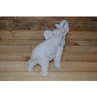 thumb-Betonnen beeld olifant – Tuindecoratie en geluksbeeld-3