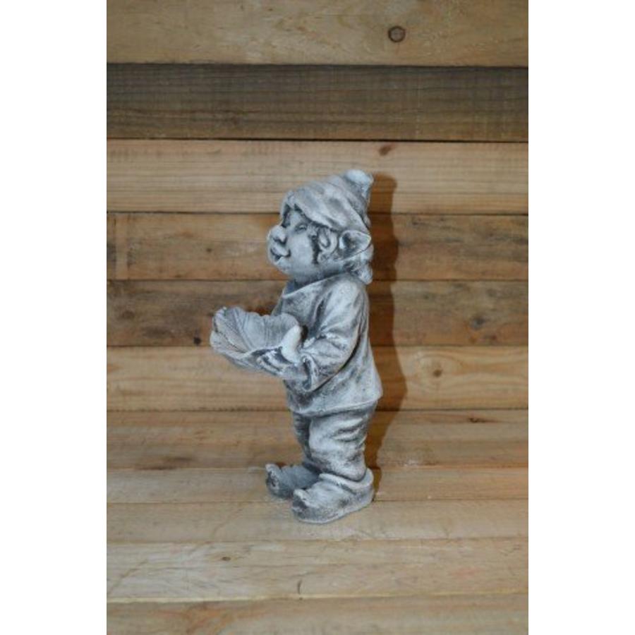 Betonnen beeld laaf met blad – Vogelbad en tuinornament-2