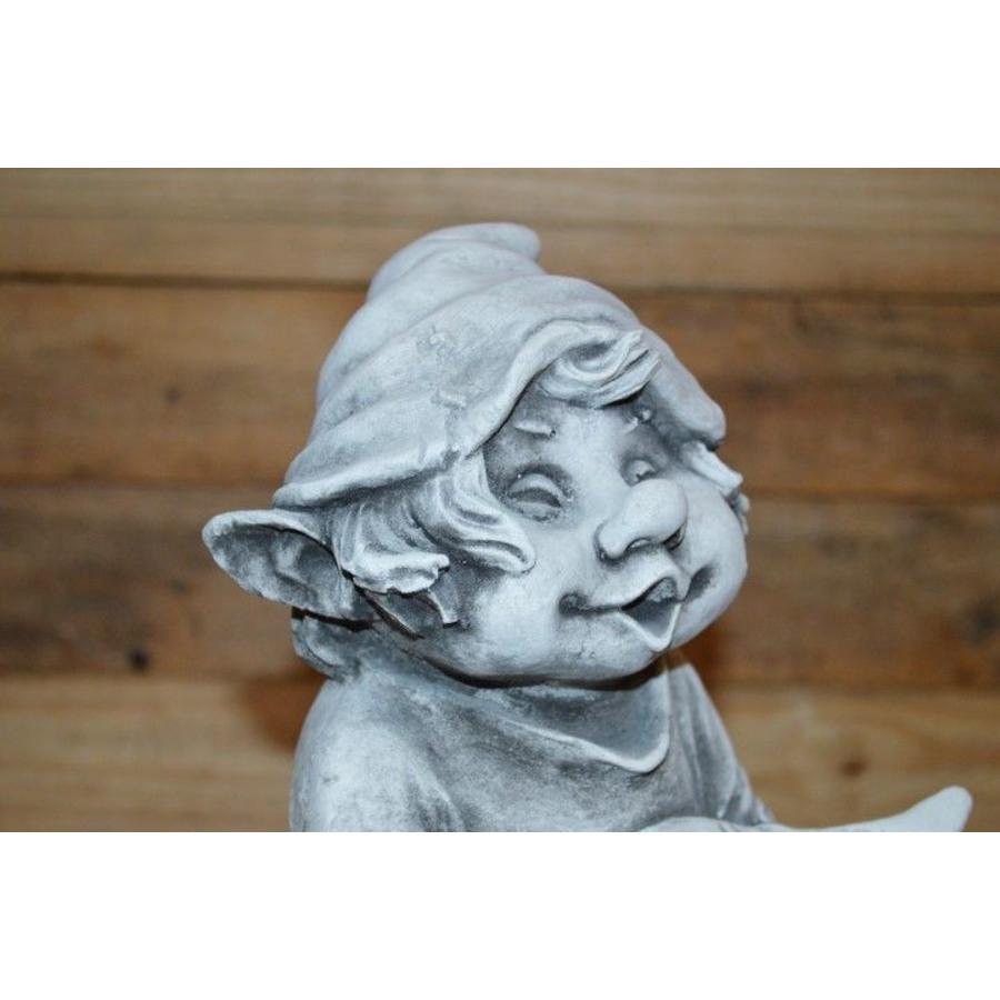 Betonnen beeld laaf met blad – Vogelbad en tuinornament-4