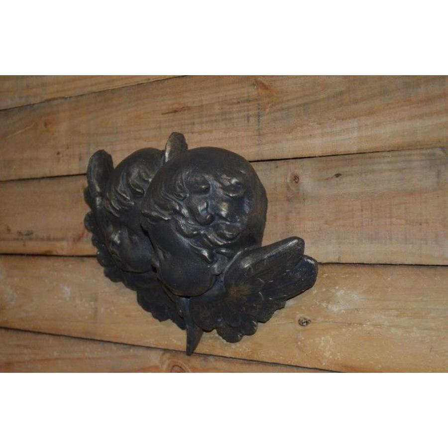 Betonnen beeld kinderengelen als wanddecoratie in goldwash kleur-3