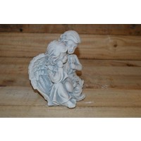 thumb-Betonnen beeld van twee kinderengeltjes met hart-3