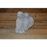 thumb-Betonnen beeld van twee kinderengeltjes met hart-4