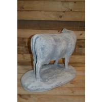 thumb-Betonnen beeld koe – Naar links kijkend tuinbeeld-4