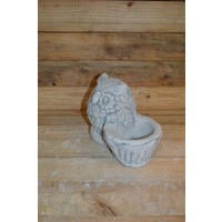 thumb-Betonnen beeld uil met plantenbakje – Wijze uil voor tuin of vensterbank-2