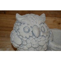 thumb-Betonnen beeld uil met plantenbakje – Wijze uil voor tuin of vensterbank-4