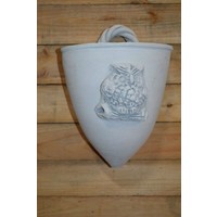 thumb-Betonnen hangend bloembakje met uiltje – Wanddecoratie voor binnen en buiten-2