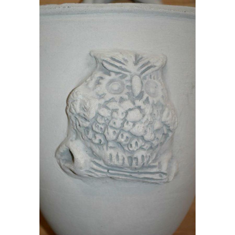 Betonnen hangend bloembakje met uiltje – Wanddecoratie voor binnen en buiten-5