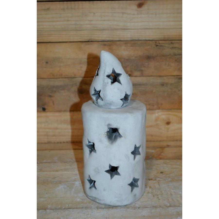 Betonnen kaars met sterretjes – Sfeervol decoratieobject-1