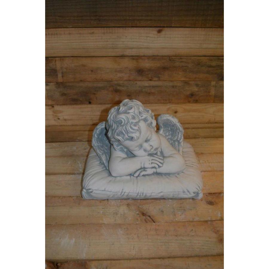 Betonnen engel op kussen – Slapend decoratief beeld voor binnen en tuin-1