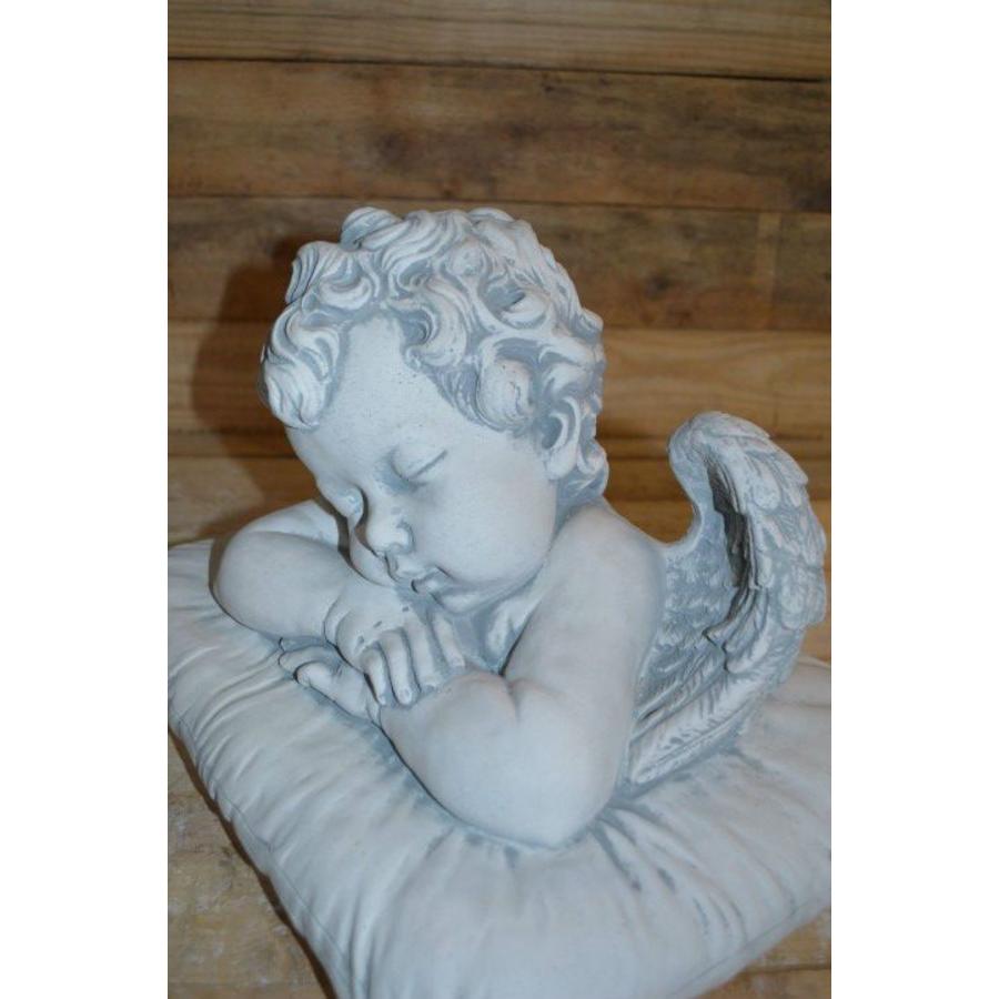 Betonnen engel op kussen – Slapend decoratief beeld voor binnen en tuin-3