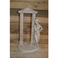 thumb-Betonnen vrouw bij tempelpoort – Klassiek decoratief tuinbeeld-4