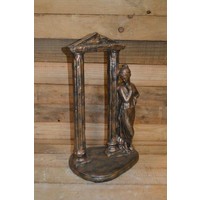 thumb-Betonnen vrouw bij tempelpoort – Klassiek decoratief tuinbeeld-7