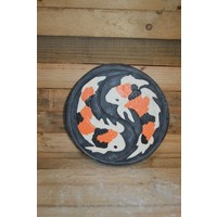 thumb-Betonnen stapsteen met Koi karpers – Oosters tuinornament-6