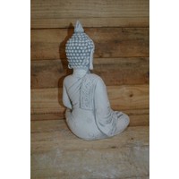 thumb-Betonnen Boeddha in lotus houding – Oosters tuinbeeld met theelicht-3