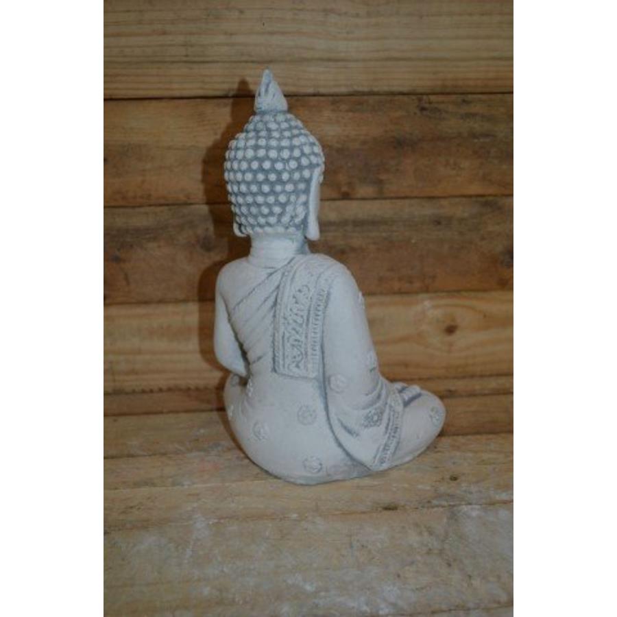 Betonnen Boeddha in lotus houding – Oosters tuinbeeld met theelicht-3