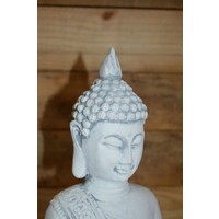 thumb-Betonnen Boeddha in lotus houding – Oosters tuinbeeld met theelicht-4