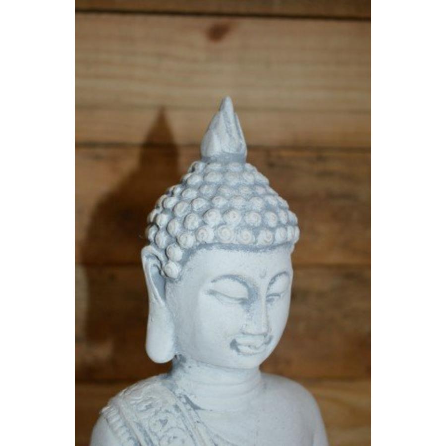 Betonnen Boeddha in lotus houding – Oosters tuinbeeld met theelicht-4