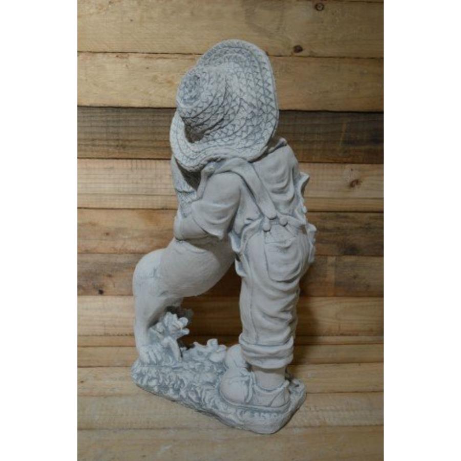 Betonnen meisje met herdershond – Decoratief tuin- en balkonbeeld-4