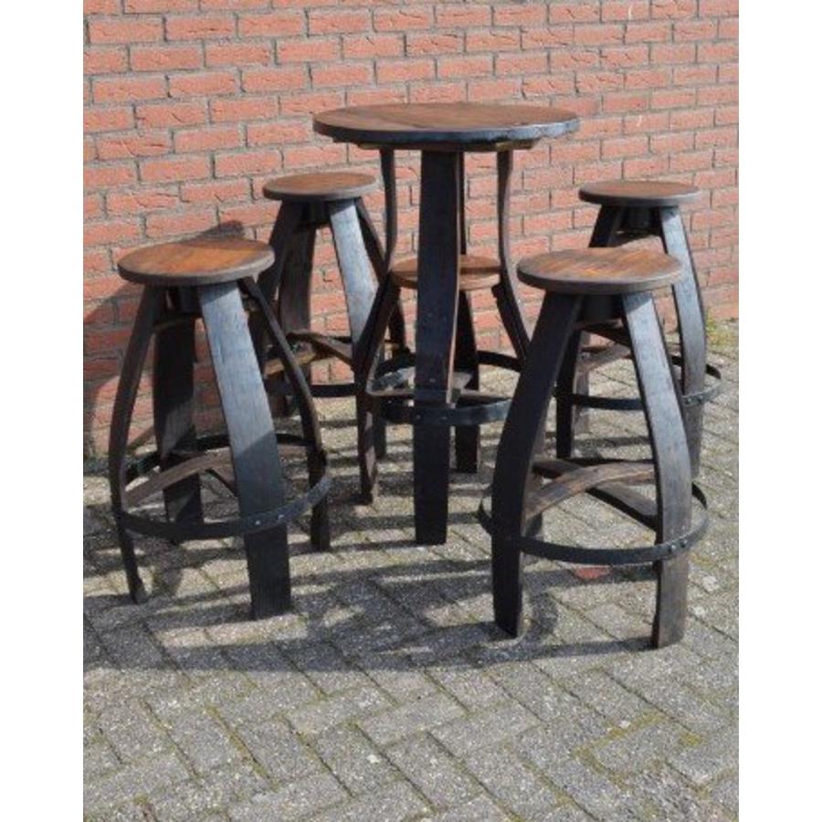 Kampioenschap Kan worden genegeerd accumuleren Bistro statafel met krukken │ oude wijnvaten │ upcycling Loodsvol.com -  Loodsvol.com